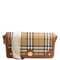 Note Top Handle Crossbody Check Coated Canvas