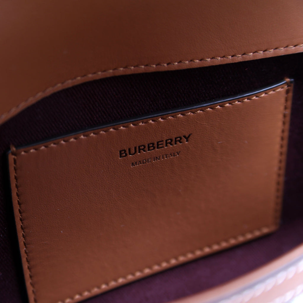 Note Top Handle Crossbody Check Coated Canvas