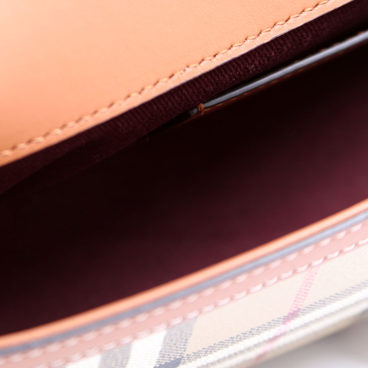 Note Top Handle Crossbody Check Coated Canvas