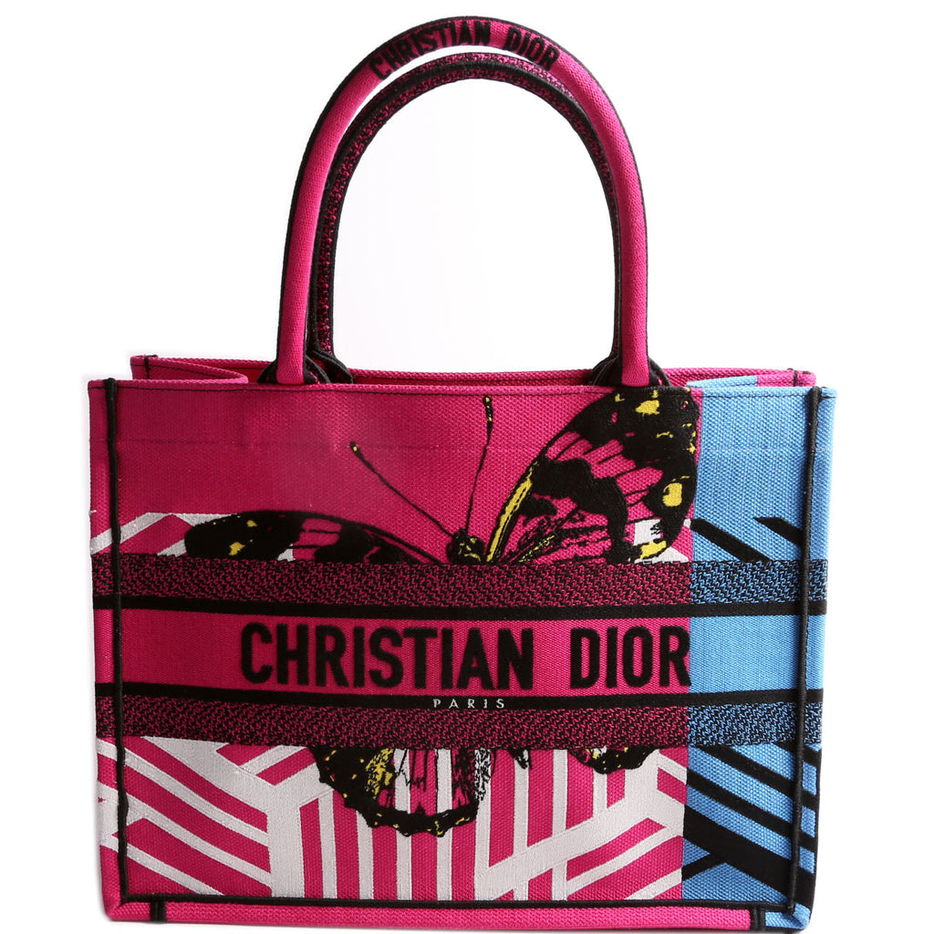 Dior Book Tote Medium Embroidered Jungle Pop