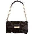 Snake Embossed Clutch With Chain
