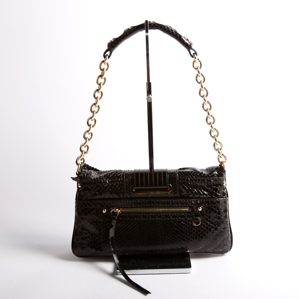 Snake Embossed Clutch With Chain