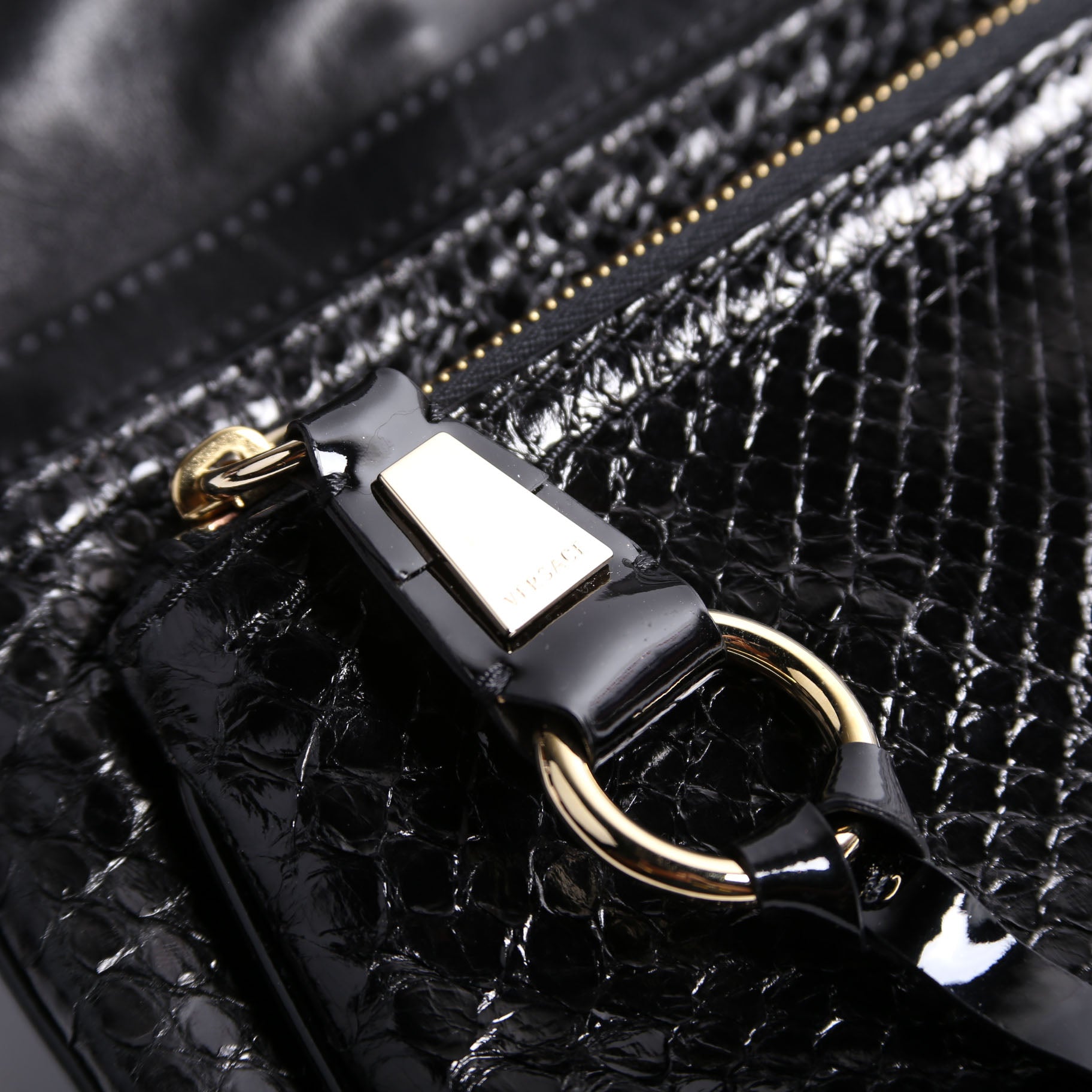 Snake Embossed Clutch With Chain