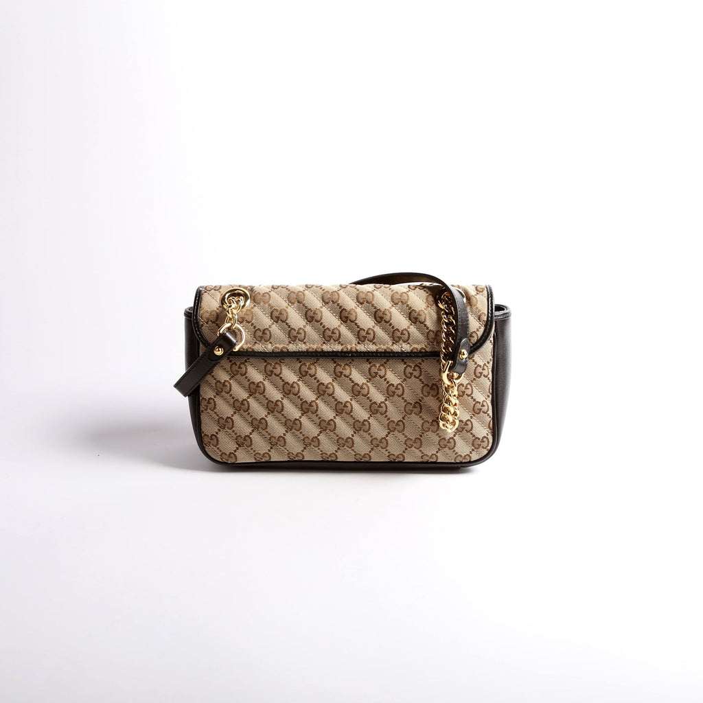 443497 Marmont GG Canvas Shoulder Small Flap