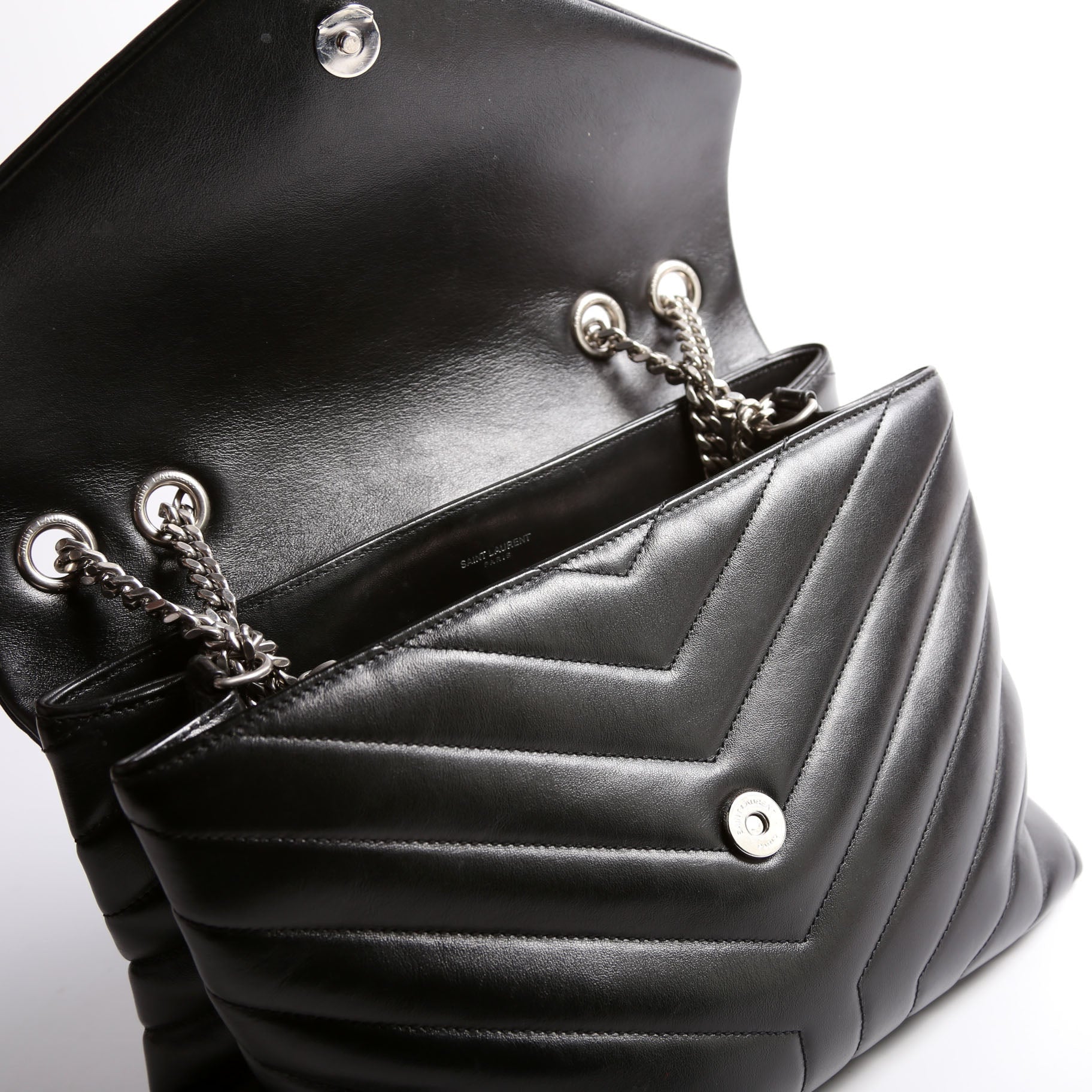 SAINT LAURENT LouLou Satchel Medium 487216 Black