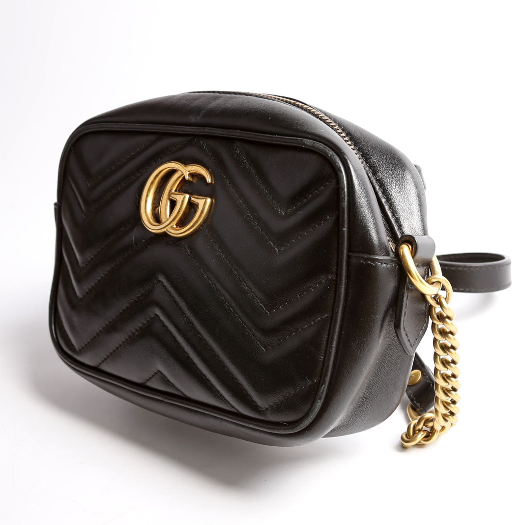 Gucci 448065 Marmont Mini Camera Bag Black