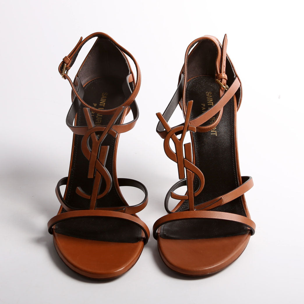 Cassandra Monogram Sandals 100 MM Size 38.5 Brown
