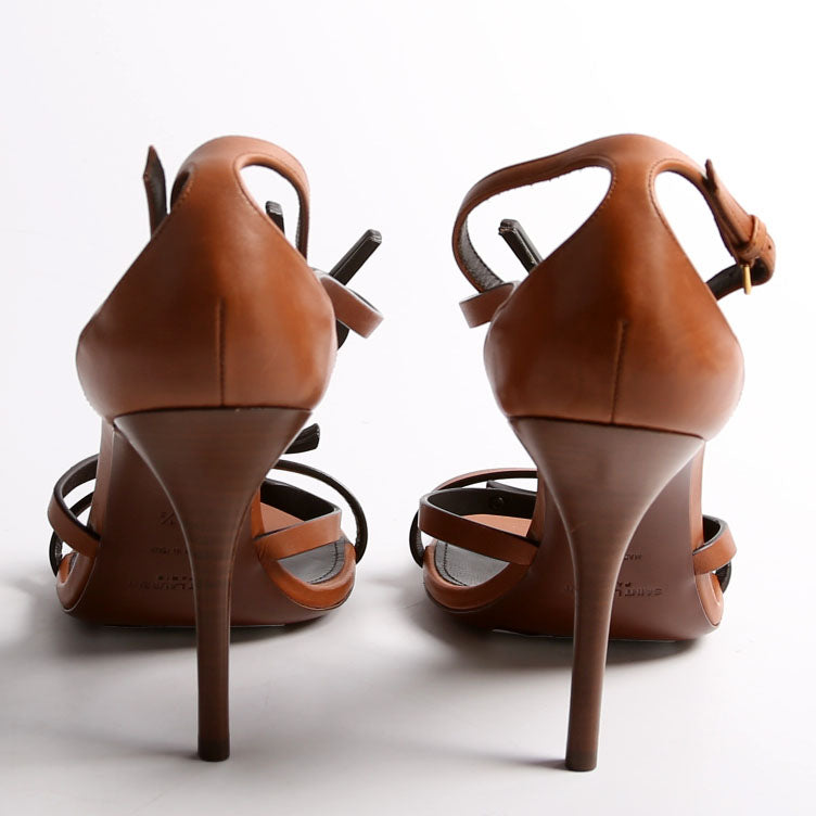 Cassandra Monogram Sandals 100 MM Size 38.5 Brown
