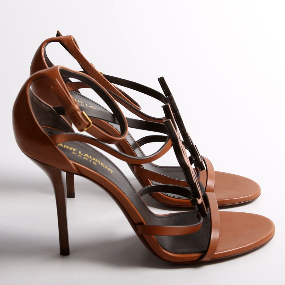 Cassandra Monogram Sandals 100 MM Size 38.5 Brown