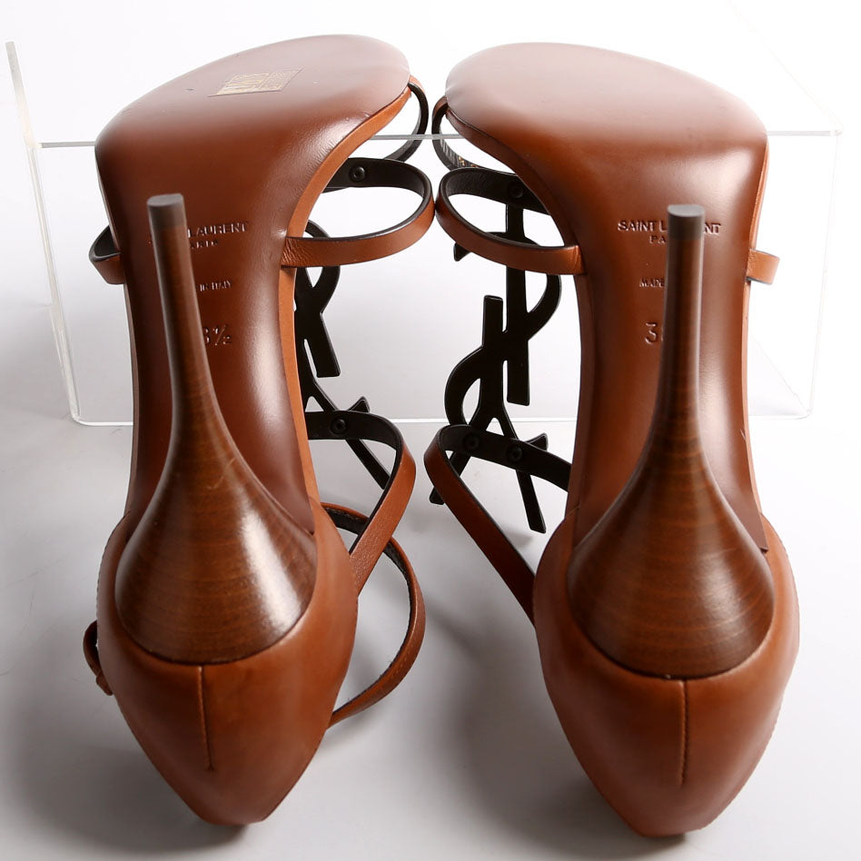 Cassandra Monogram Sandals 100 MM Size 38.5 Brown