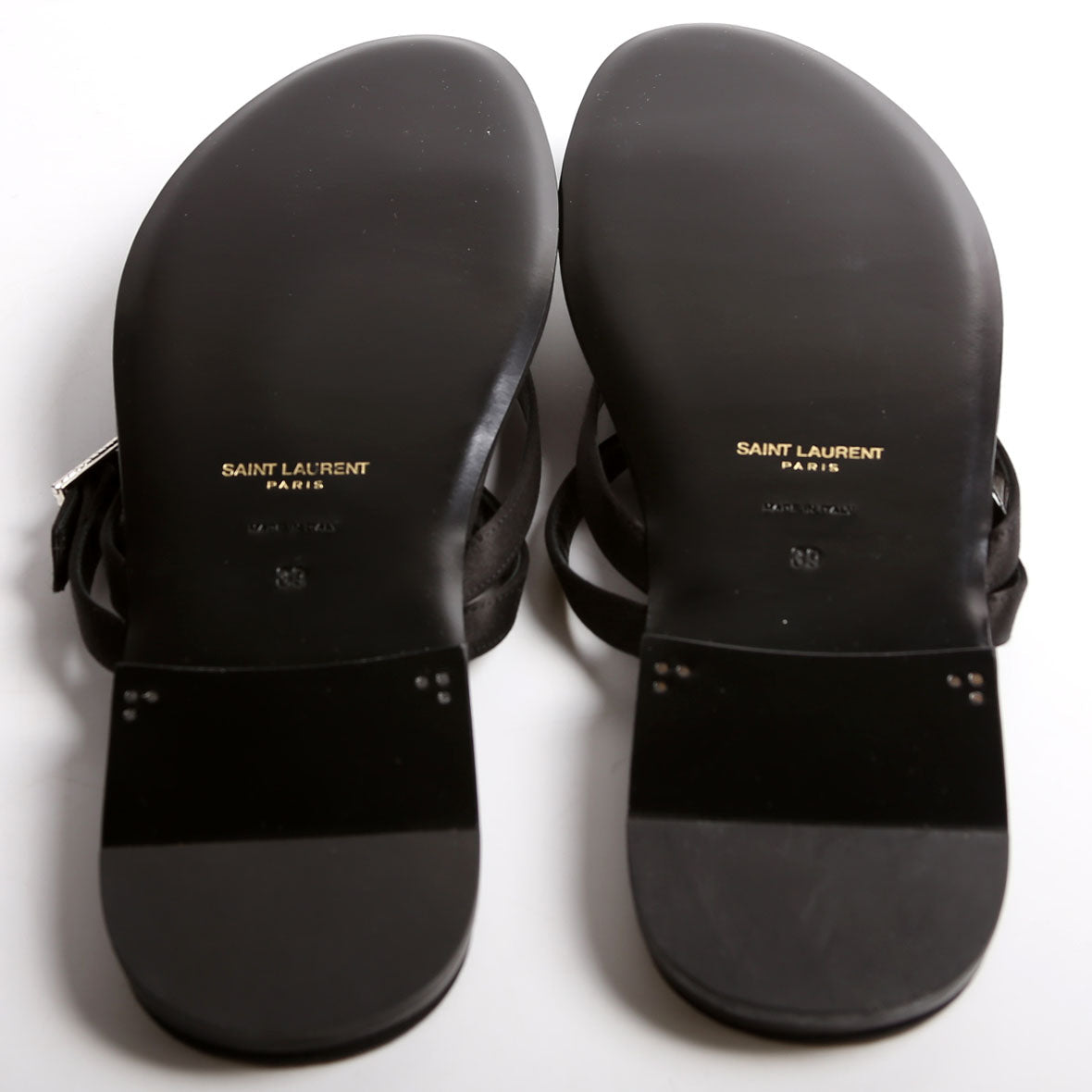 Laszlo Satin Crepe Sandals Size 39 Black
