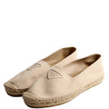 Triangle Logo Canvas Espadrilles Size 39 Tan