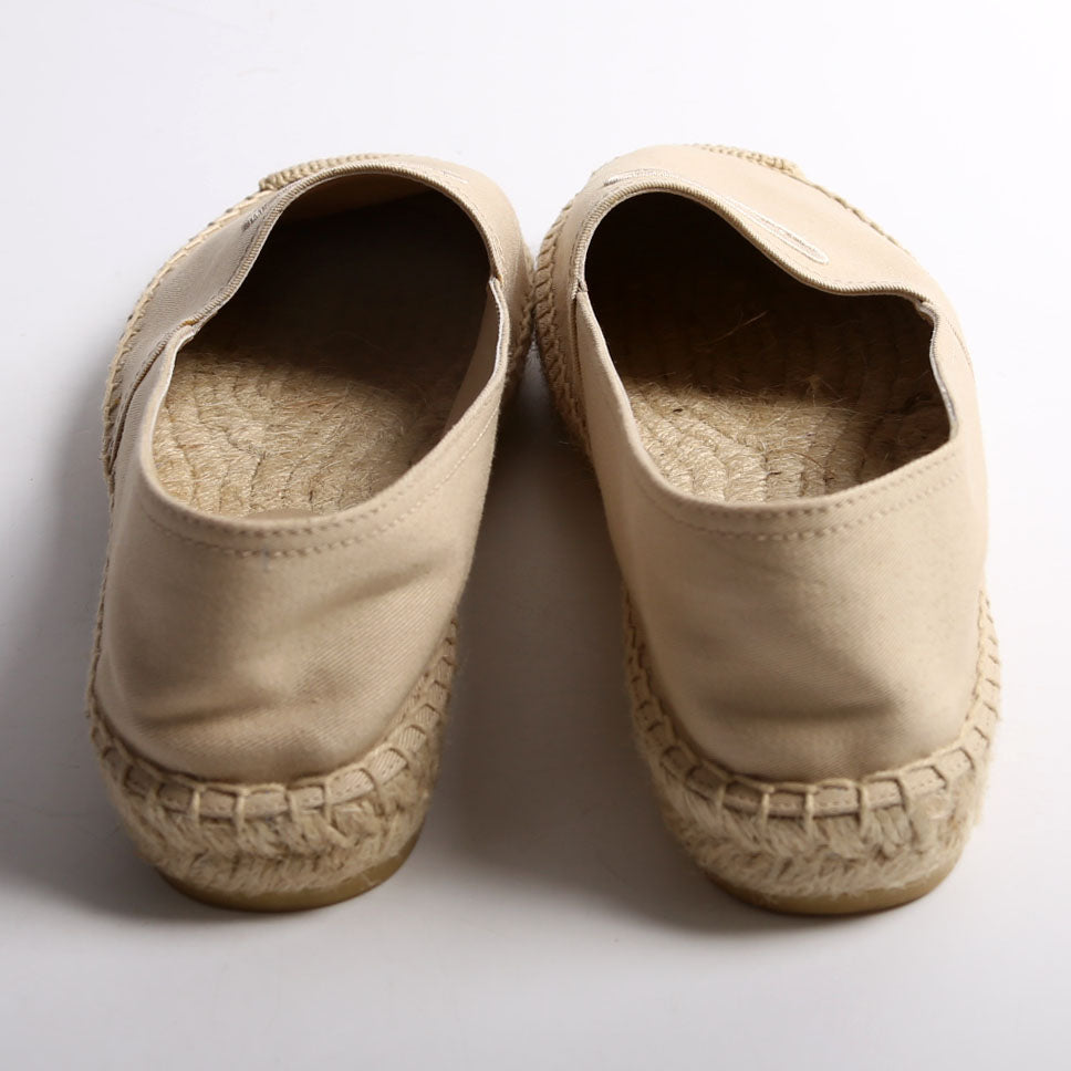 Triangle Logo Canvas Espadrilles Size 39 Tan