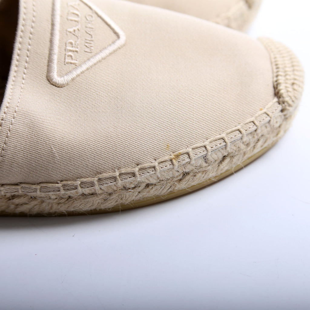 Triangle Logo Canvas Espadrilles Size 39 Tan