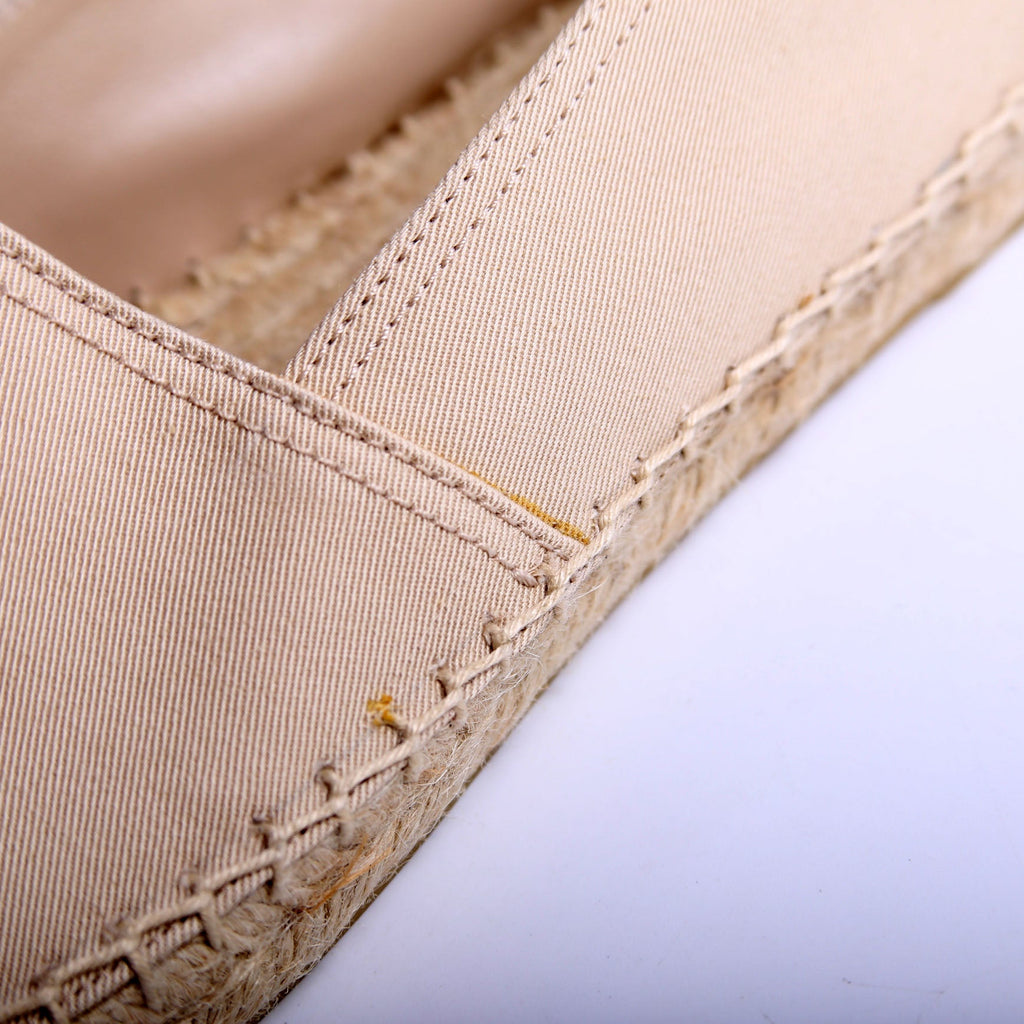 Triangle Logo Canvas Espadrilles Size 39 Tan