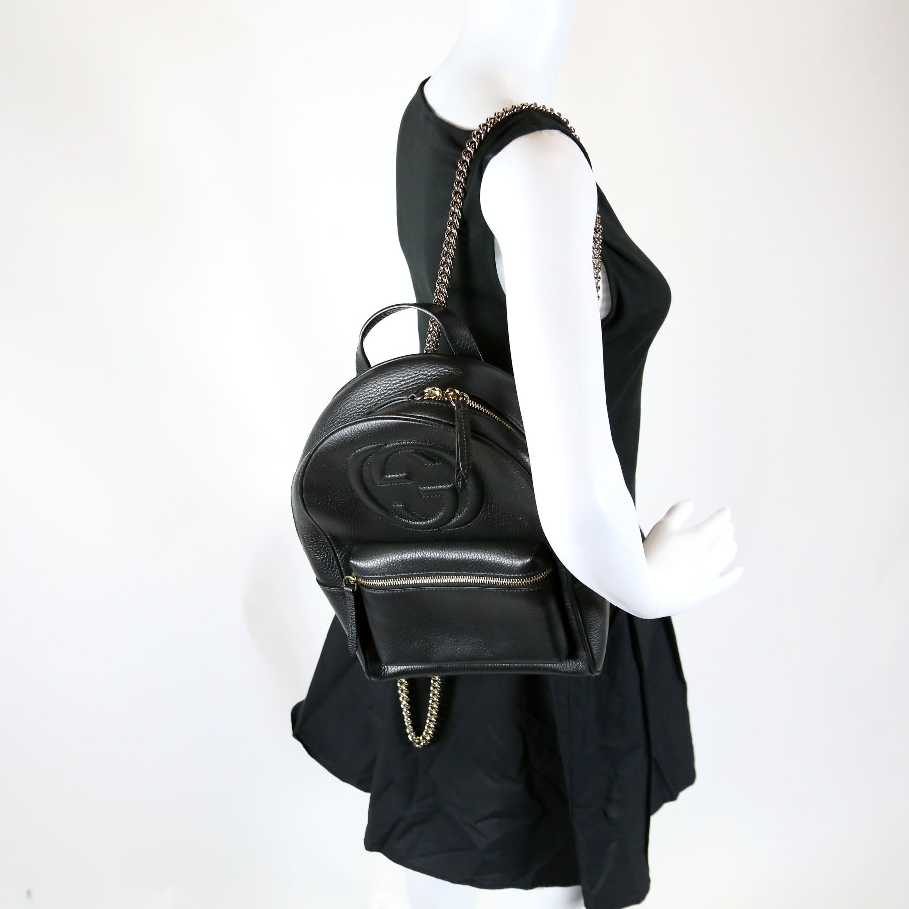536192 Soho Leather Backpack Black