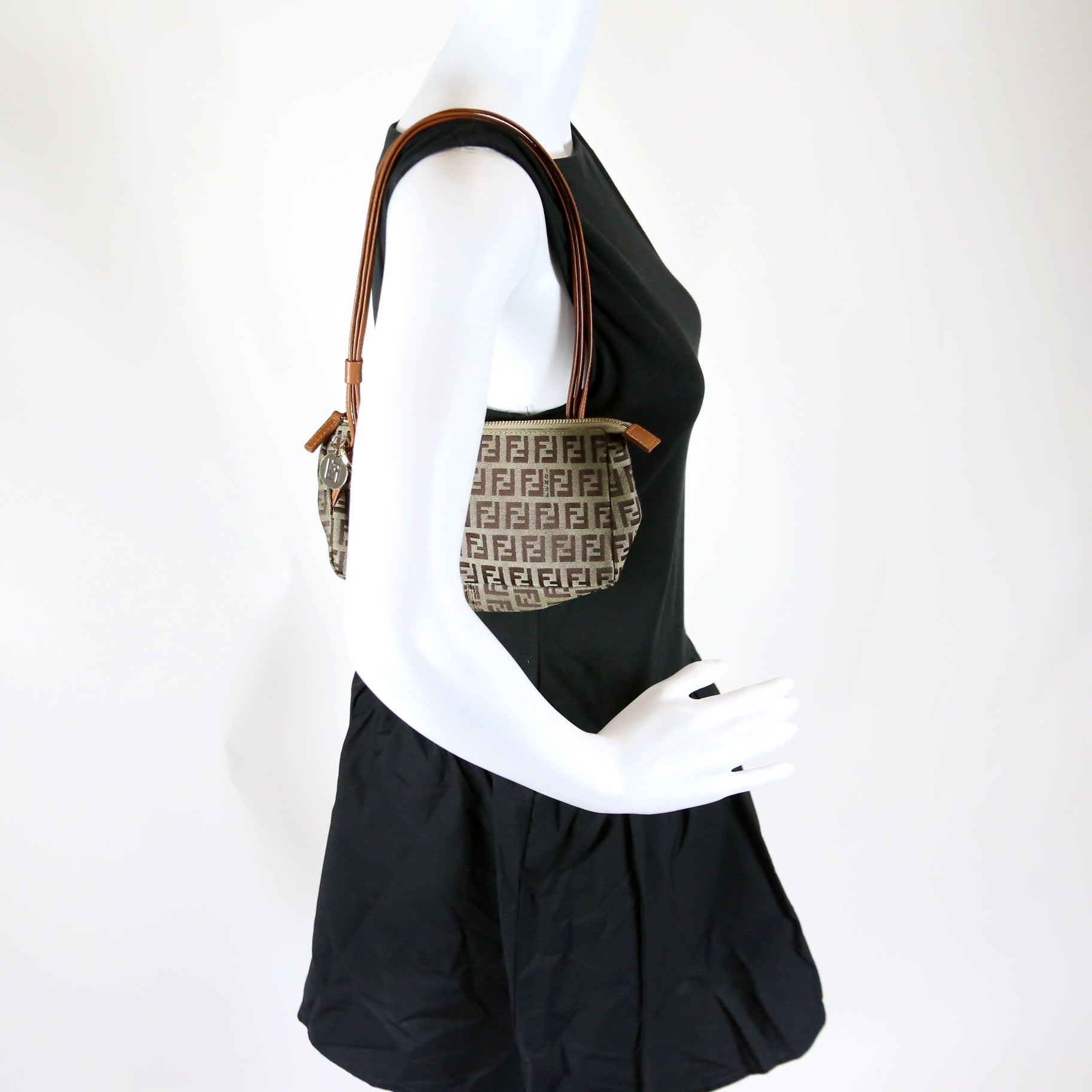 Zucchino Triple Strap Mini Pochette Brown/Beige
