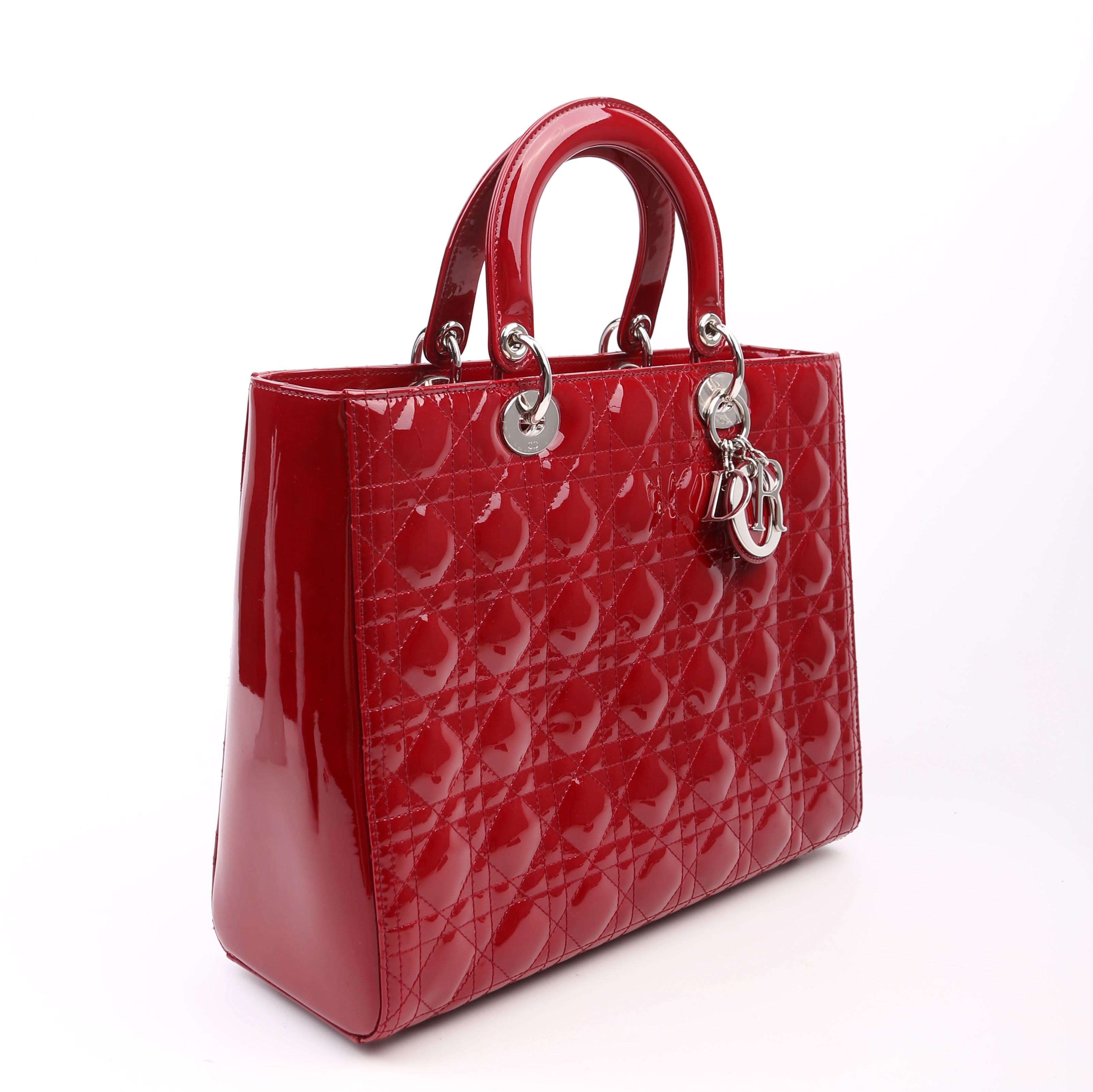 Lady Dior Large Patent Red