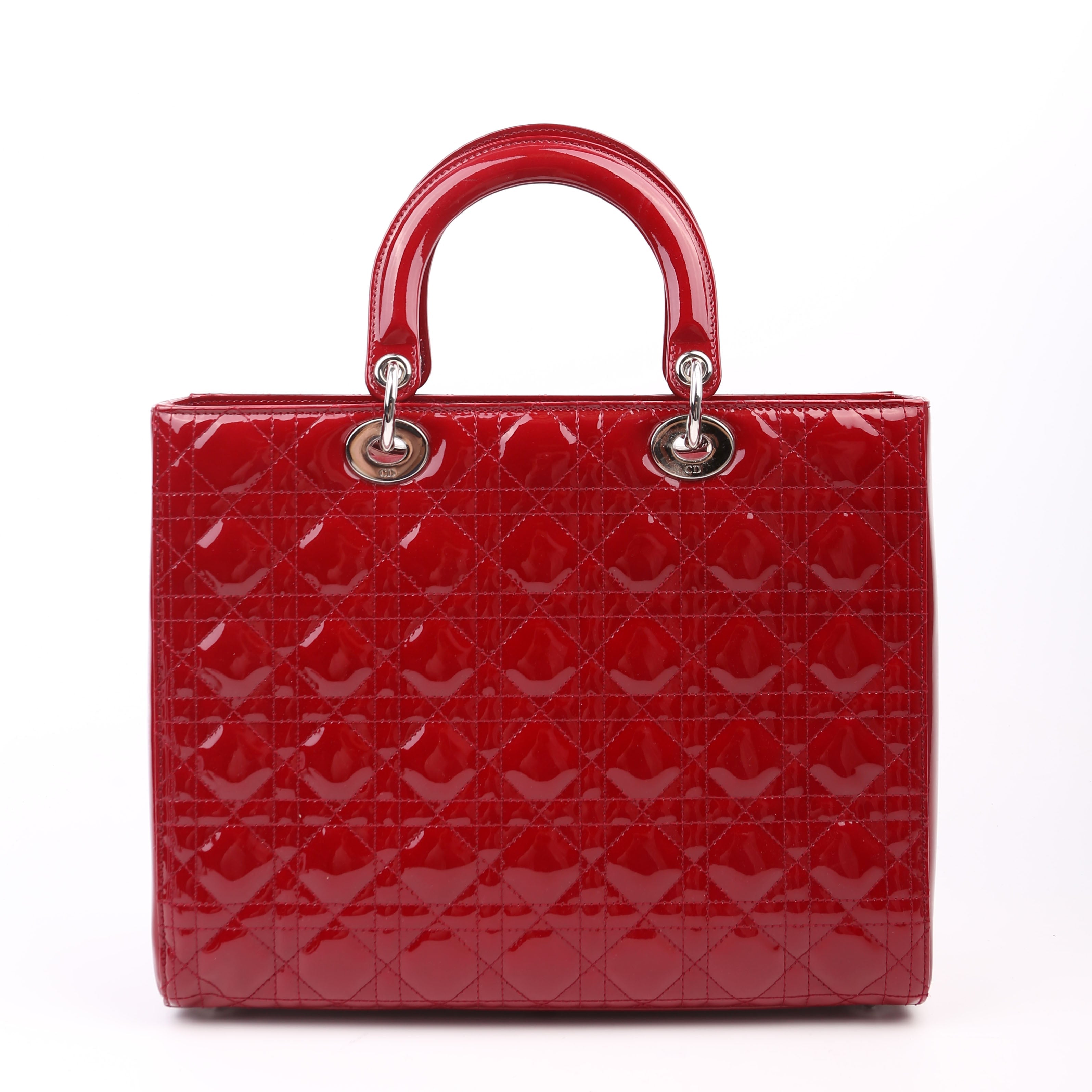 Lady Dior Large Patent Red