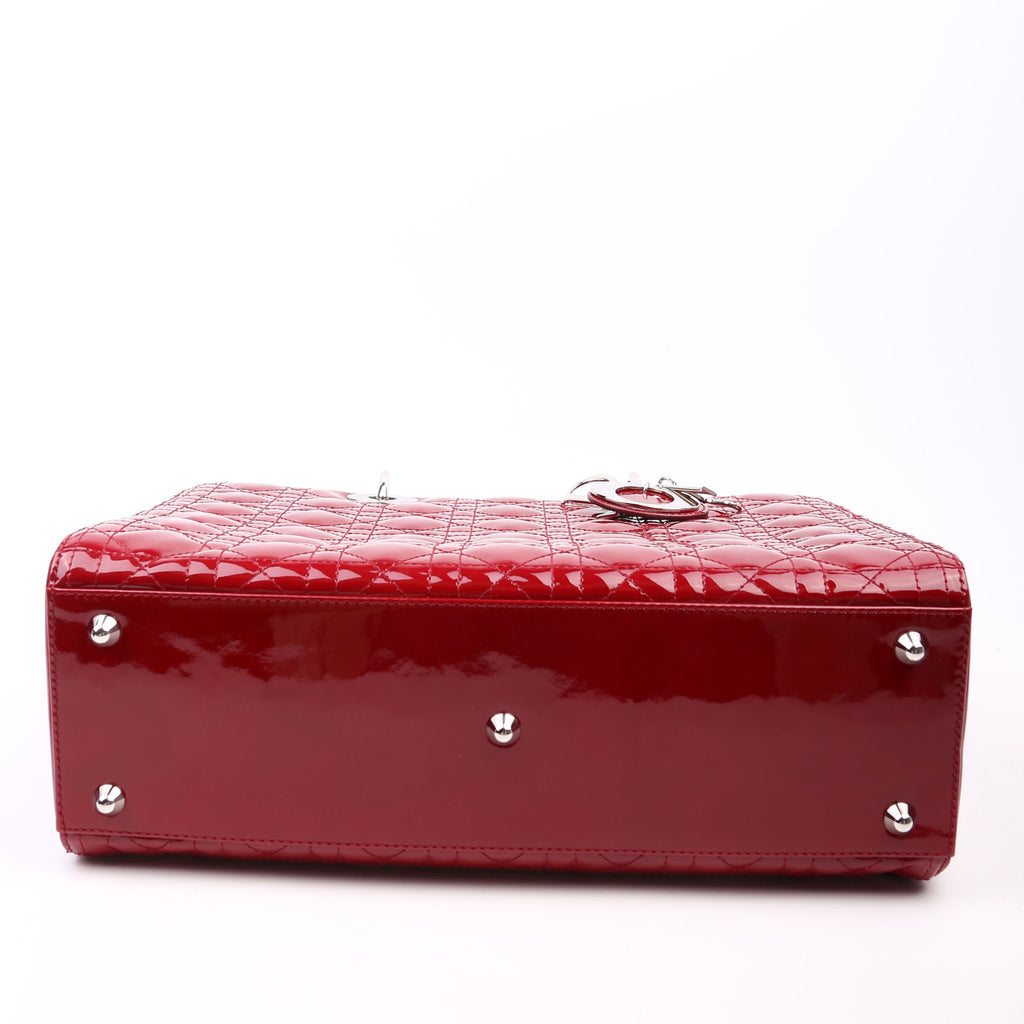 Lady Dior Large Patent Red