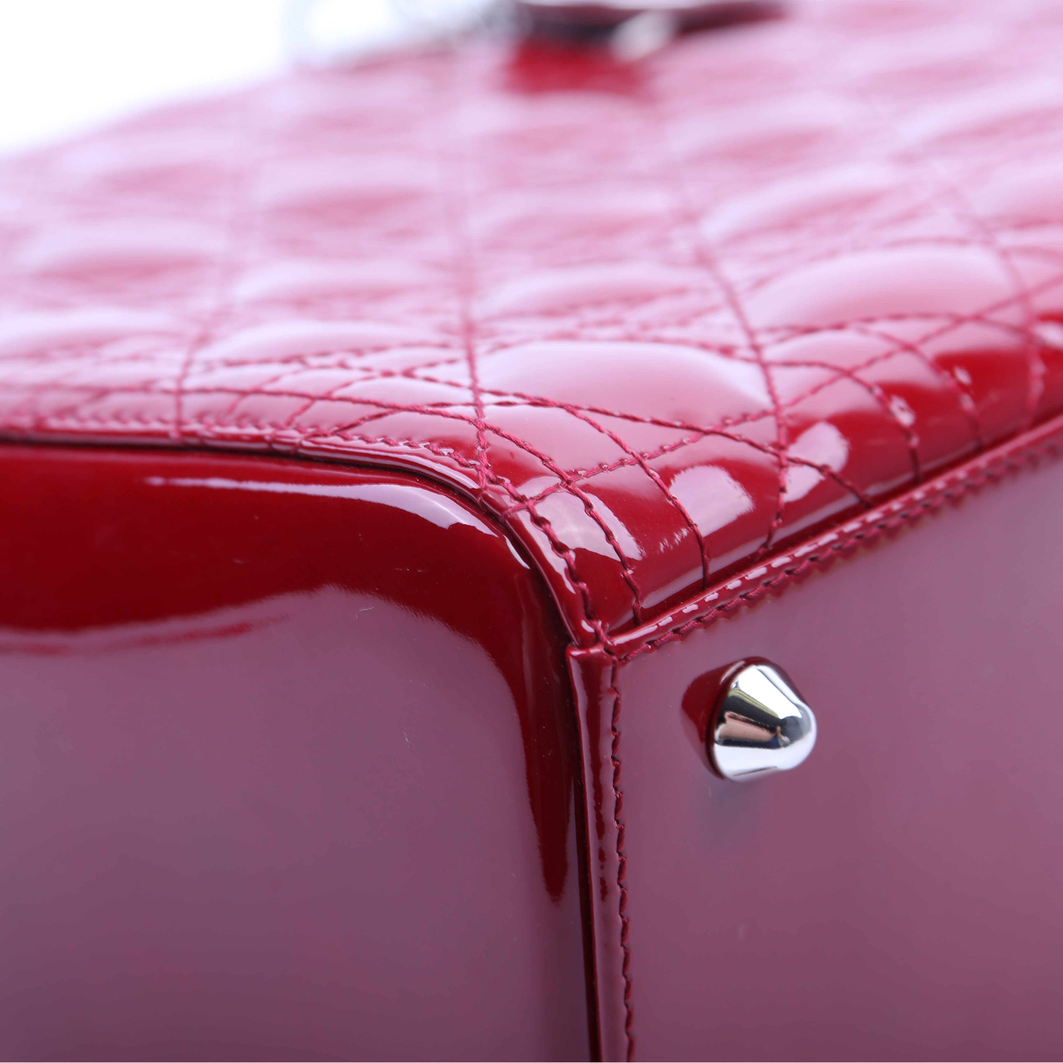 Lady Dior Large Patent Red