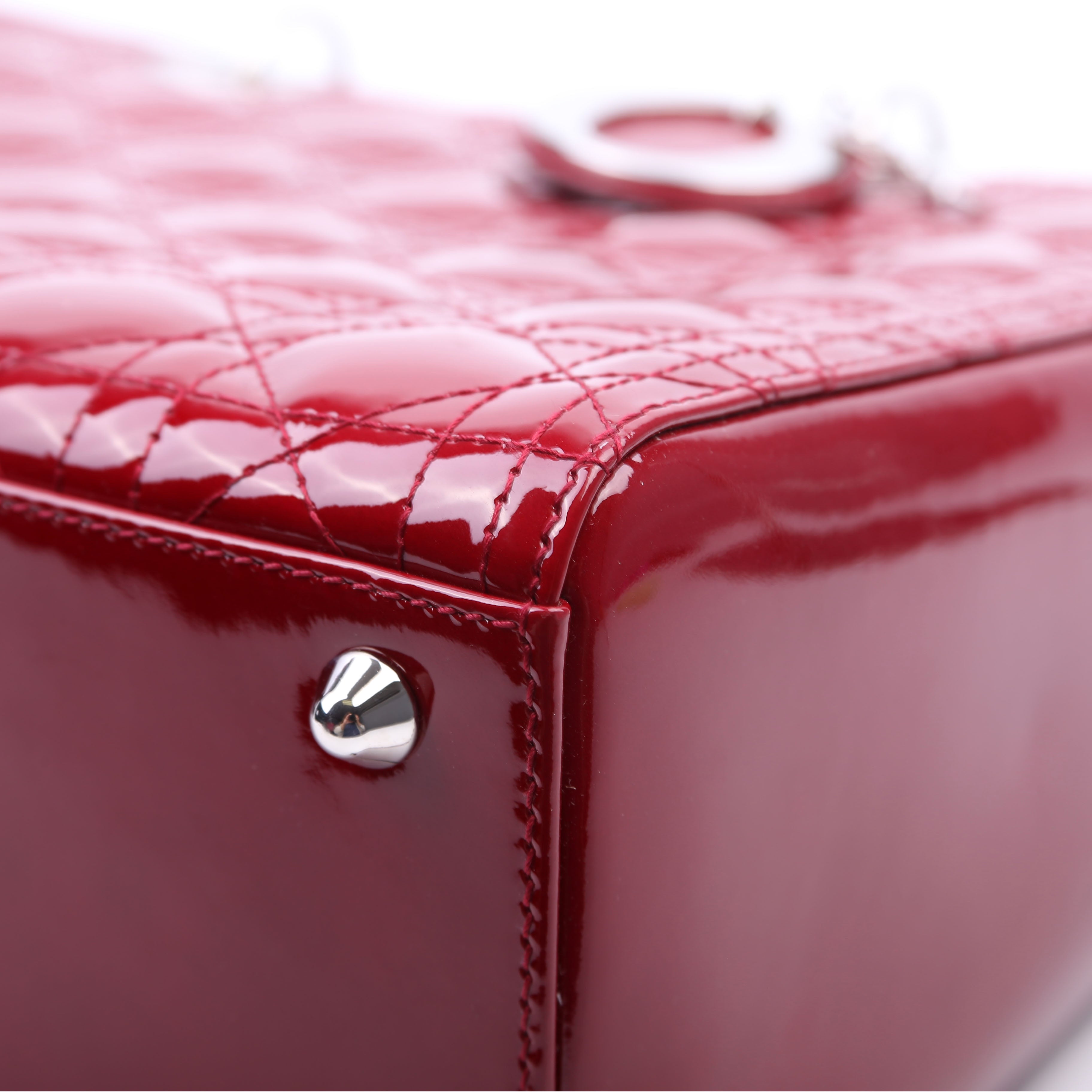 Lady Dior Large Patent Red