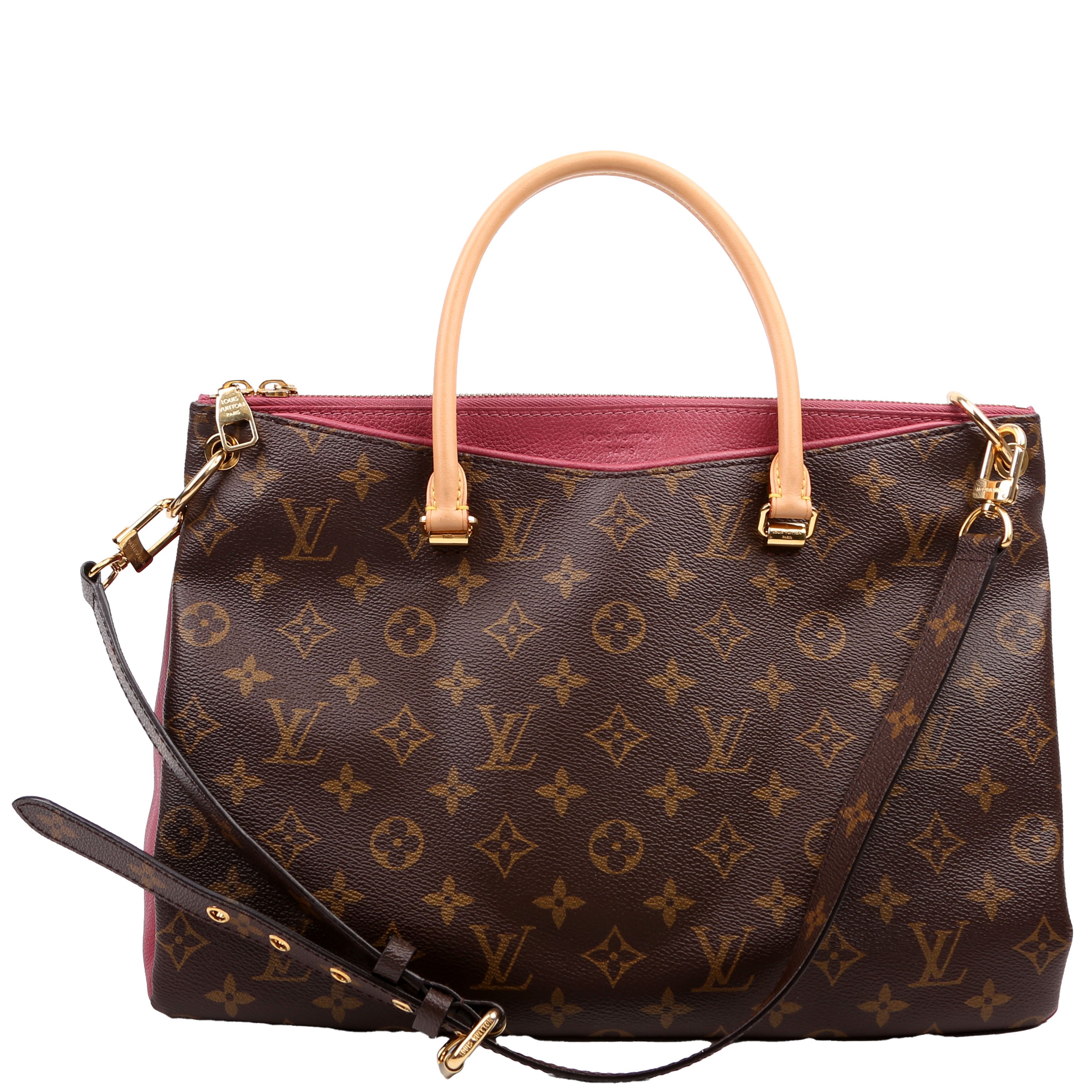Pallas Tote Monogram Leather Side Mauve