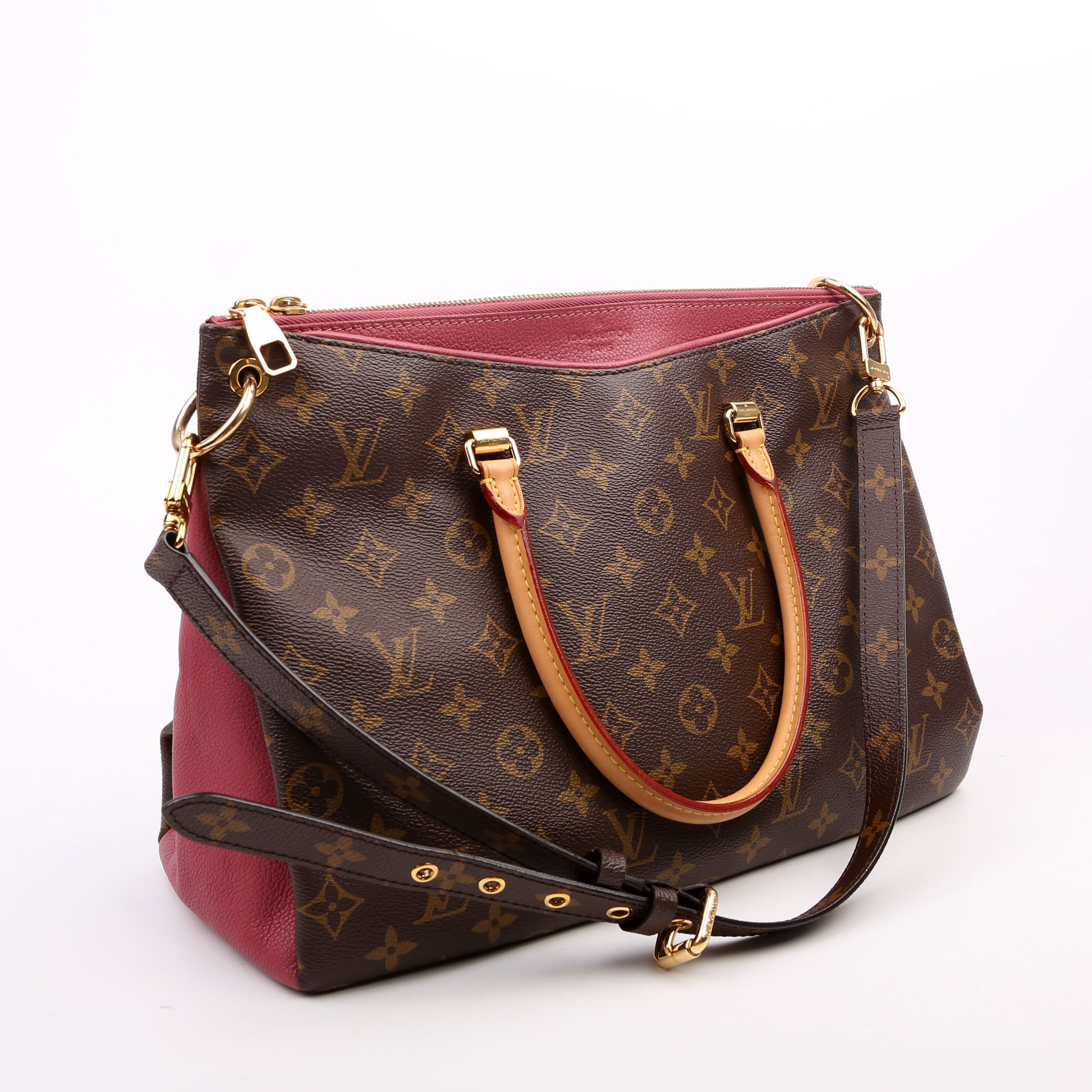Pallas Tote Monogram Leather Side Mauve