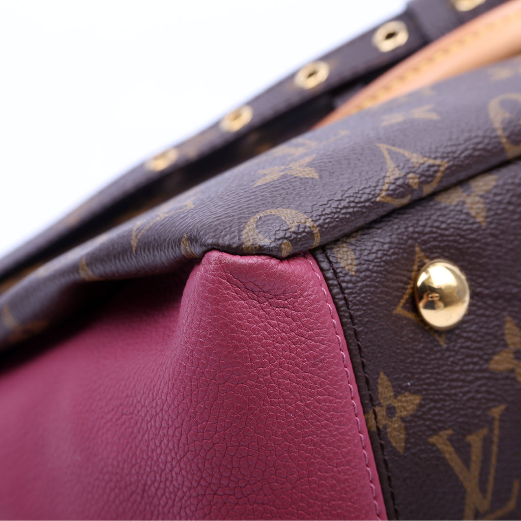 Pallas Tote Monogram Leather Side Mauve