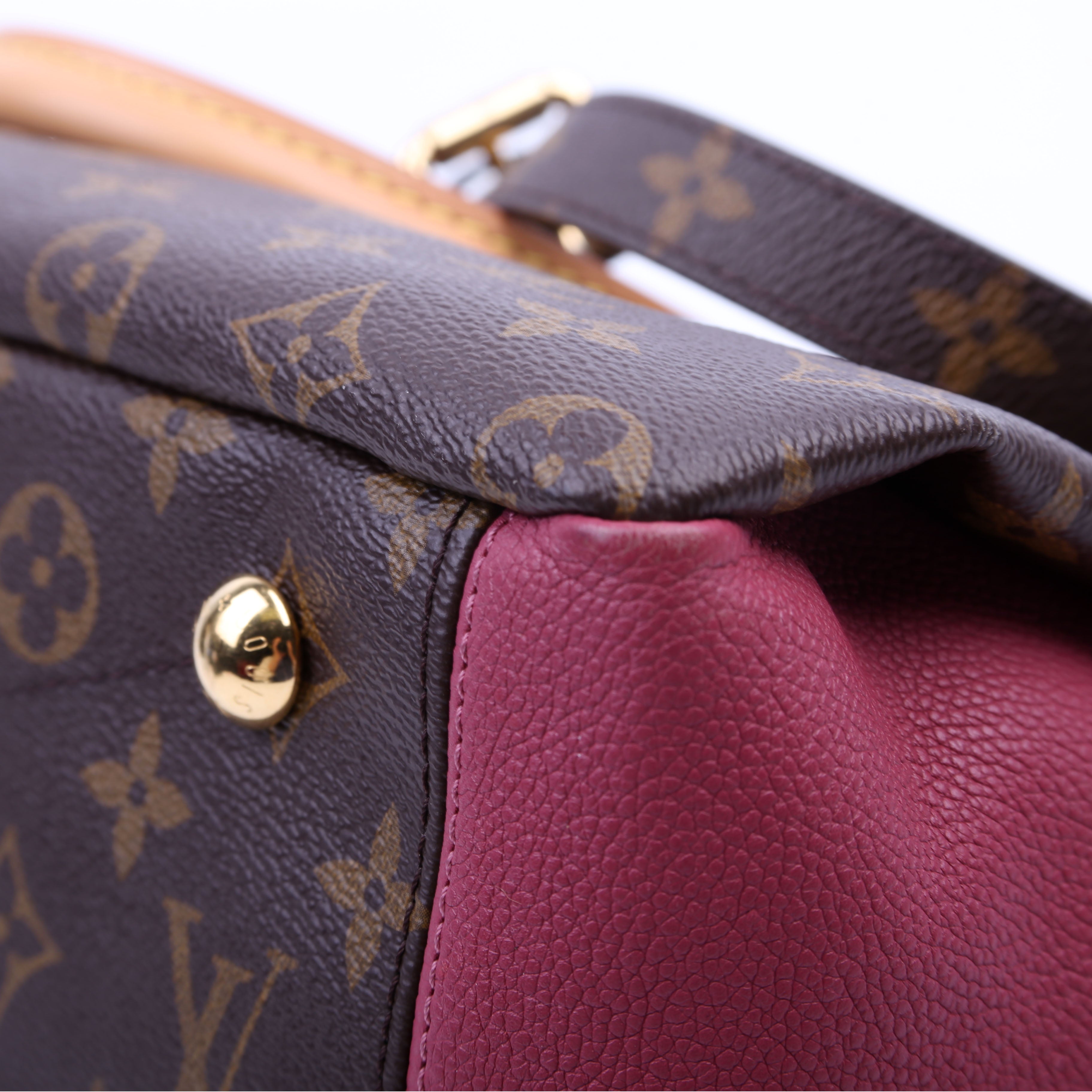Pallas Tote Monogram Leather Side Mauve