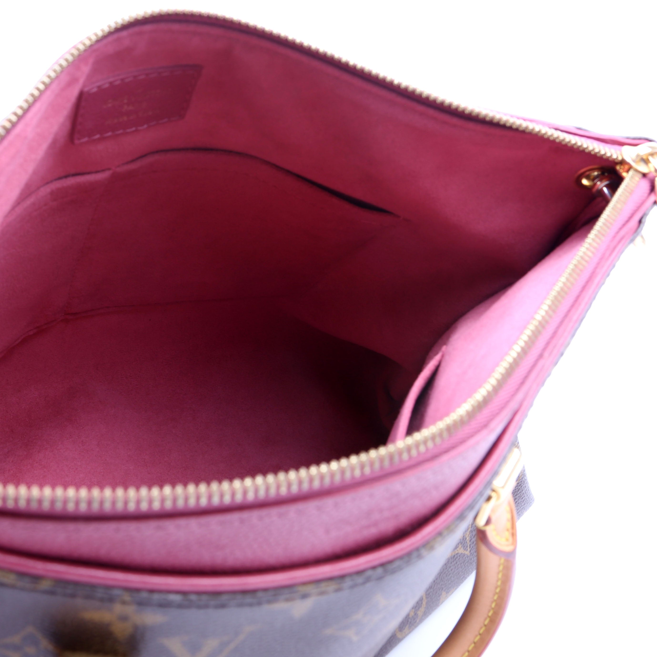 Pallas Tote Monogram Leather Side Mauve