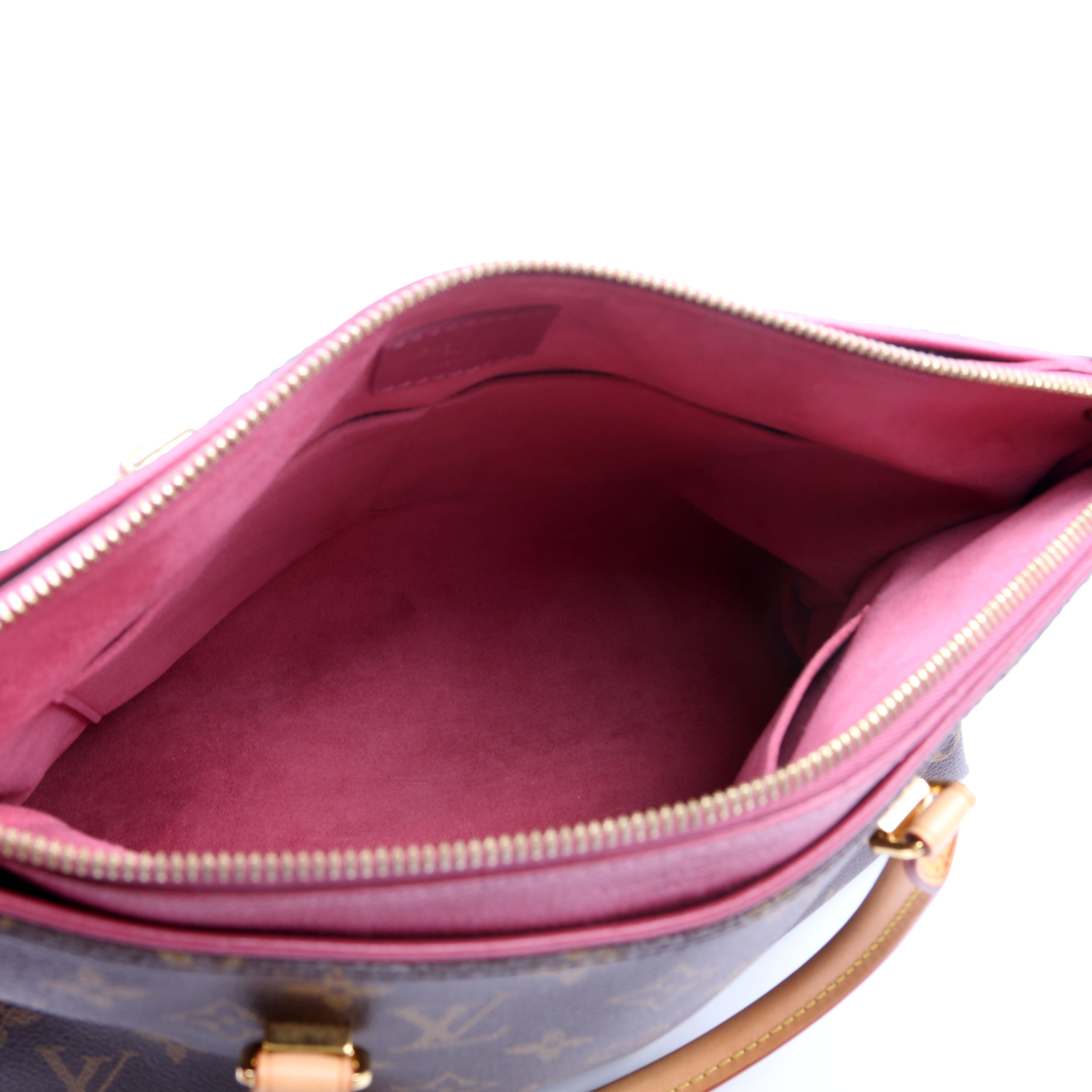 Pallas Tote Monogram Leather Side Mauve