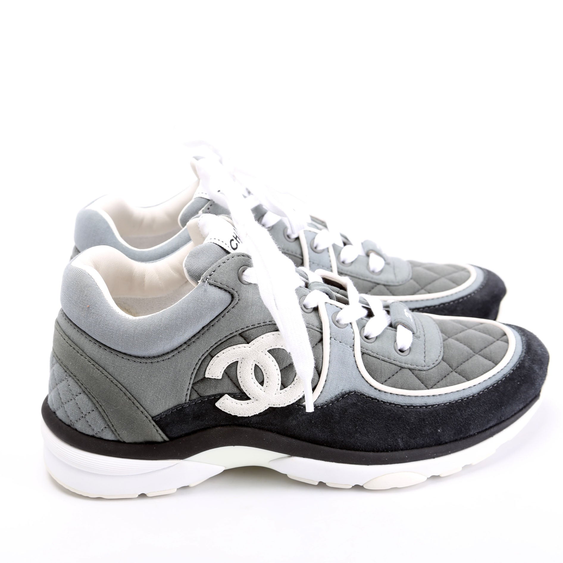CC Suede Trainers Size 38 Black/Grey
