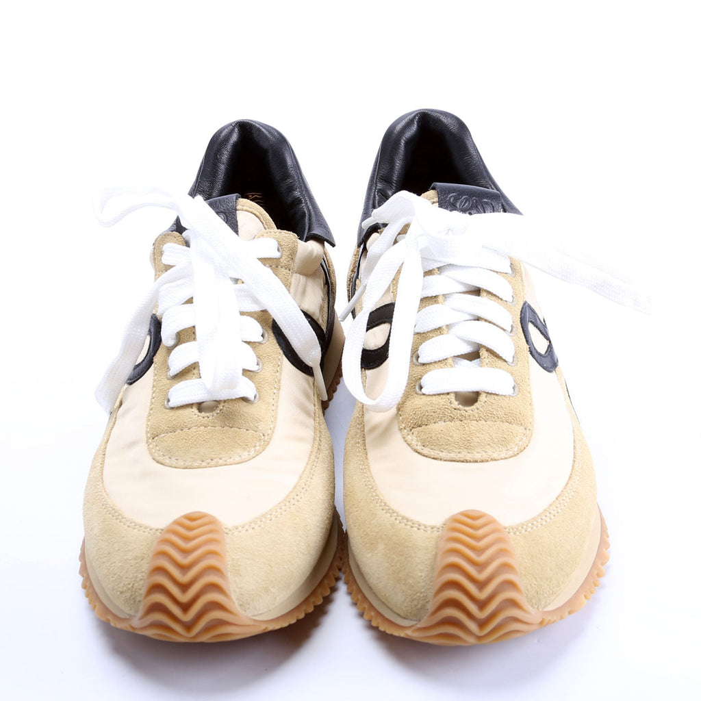 Flow Runner Mesh/Suede Sneakers Size 38 Tan/Black