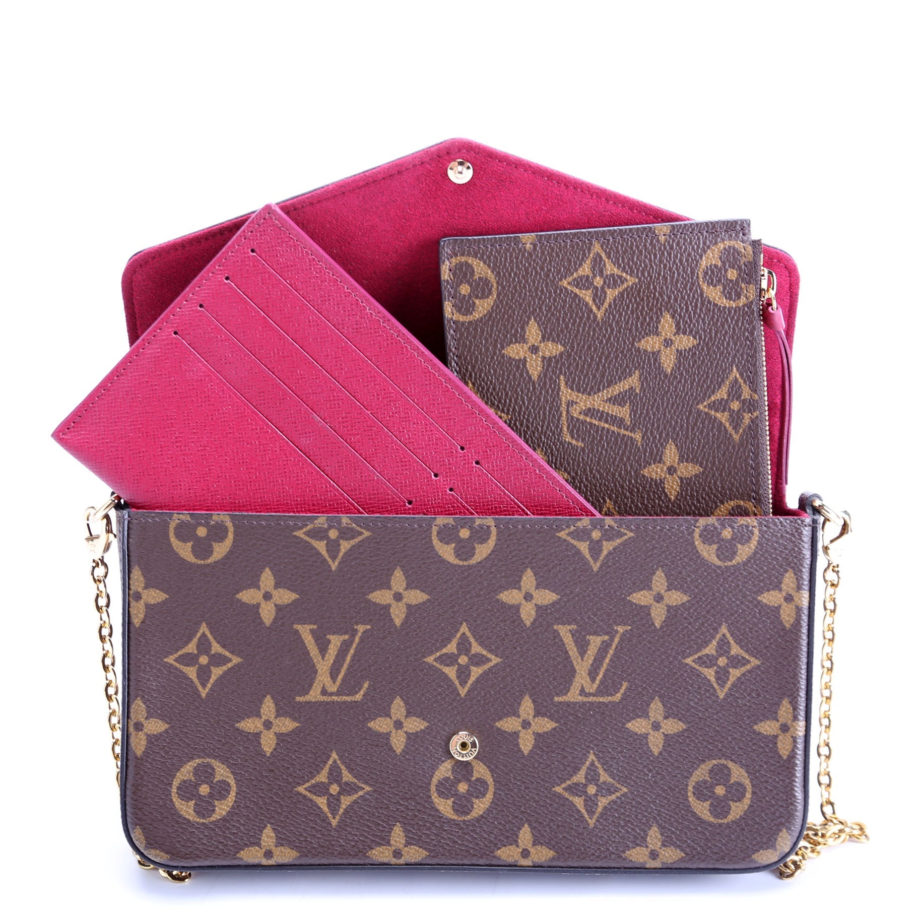 POchette Felicie Monogram Brown/Berry