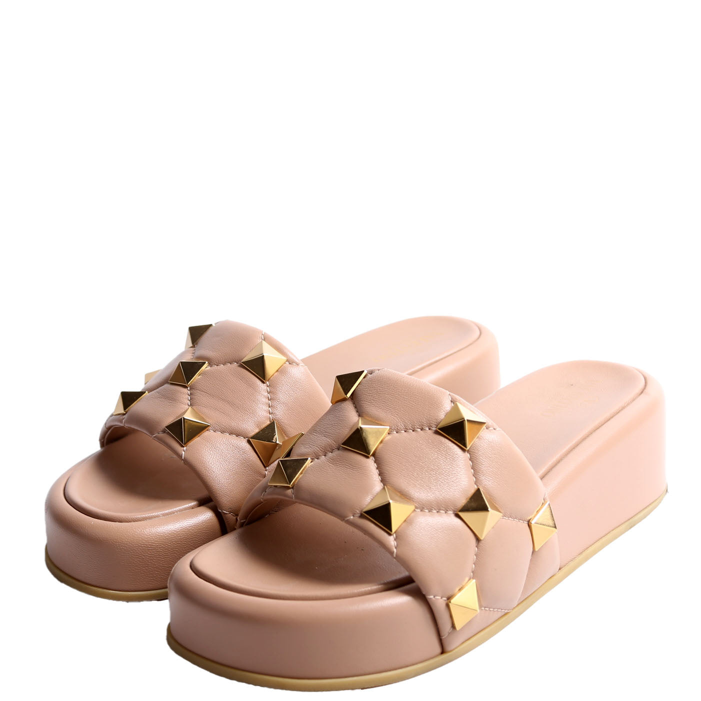 Roman Stud Platform sandals Size 38 Beige/Gold