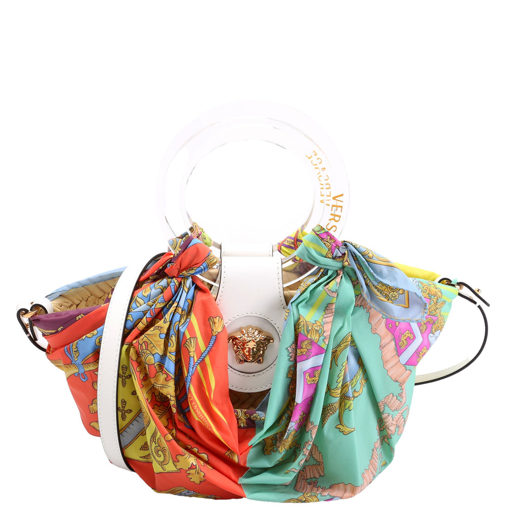 LA Medusa Raffia Scarf Top Handle Small Multicolor