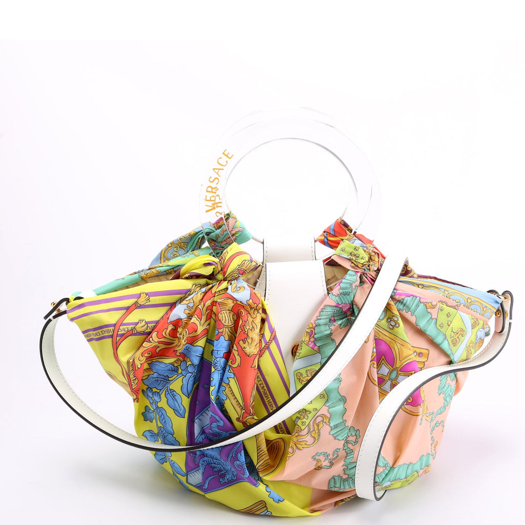 LA Medusa Raffia Scarf Top Handle Small Multicolor