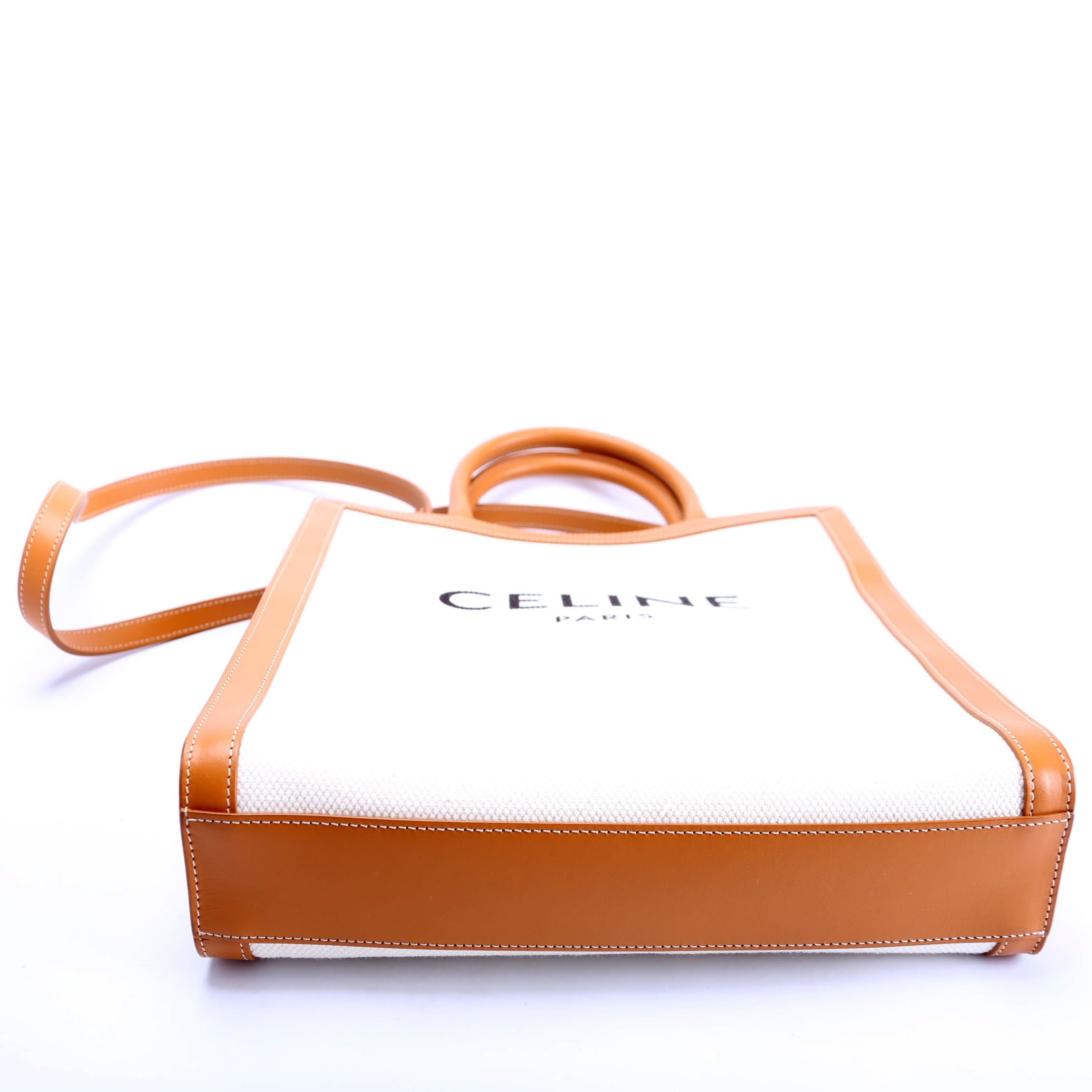 Cabas Vertical Small Canvas Tan