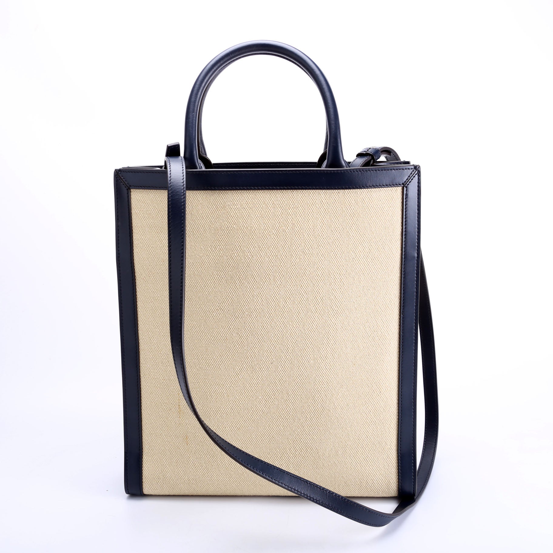 Cabas Vertical Small Canvas Tan