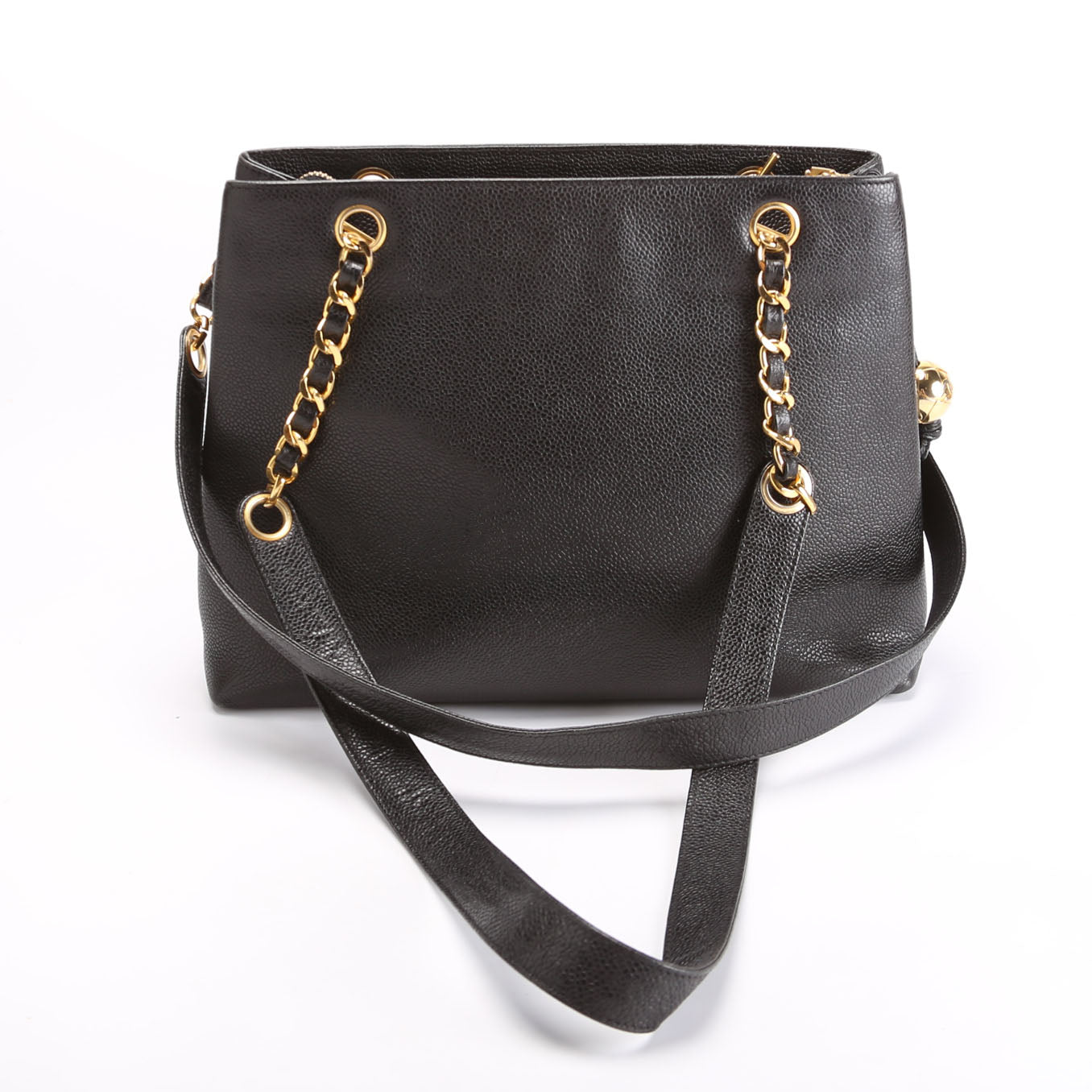 Turnlock CC Flap Shoulder Caviar Vintage Black
