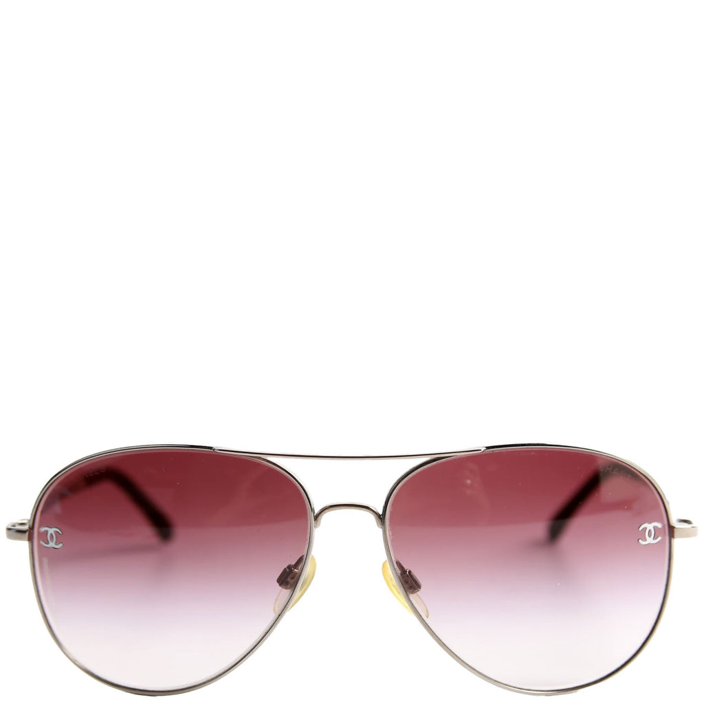4189-T-Q Aviator Sunlgasses Purple/Silver