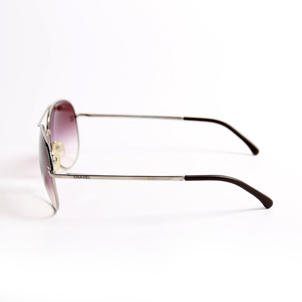 4189-T-Q Aviator Sunlgasses Purple/Silver