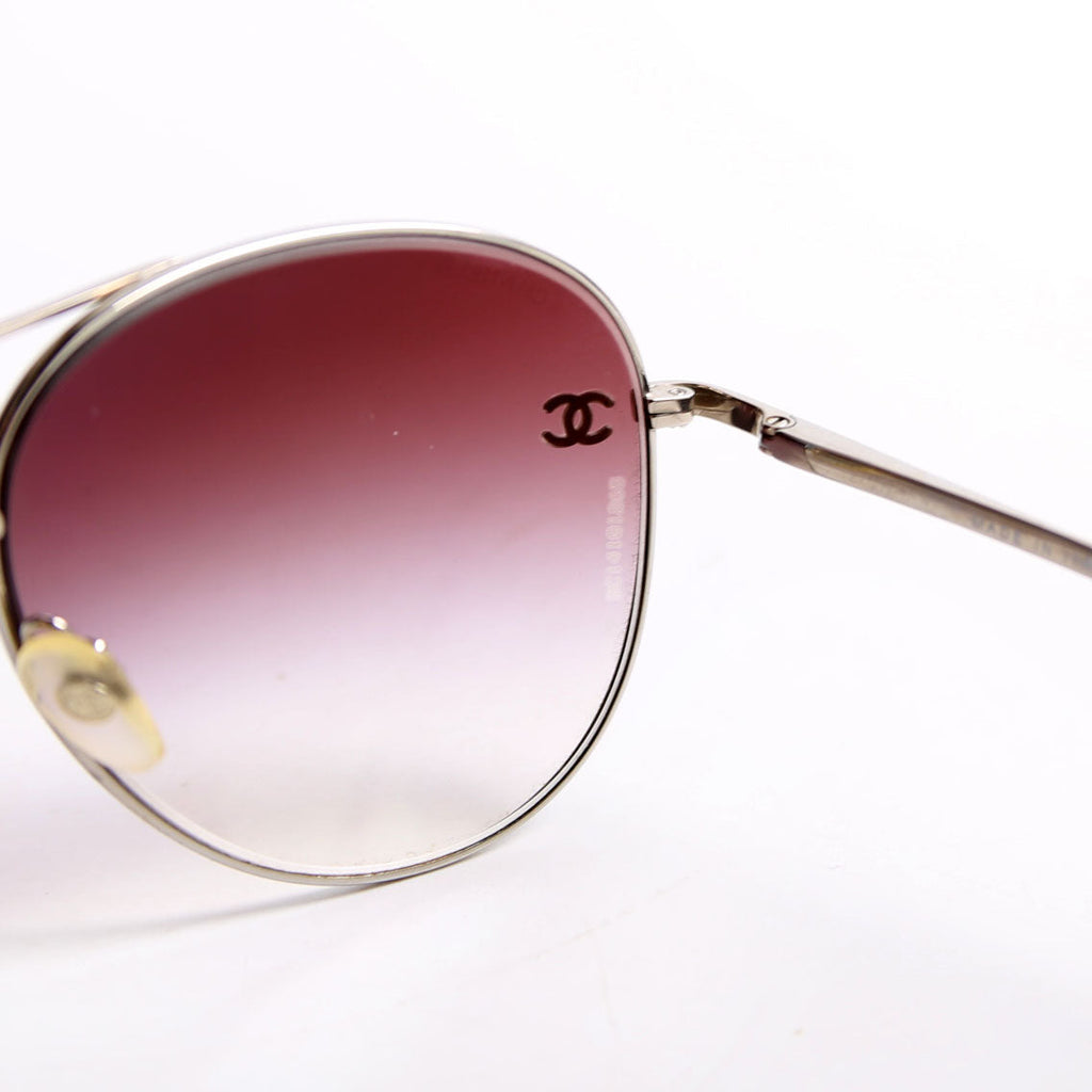 4189-T-Q Aviator Sunlgasses Purple/Silver