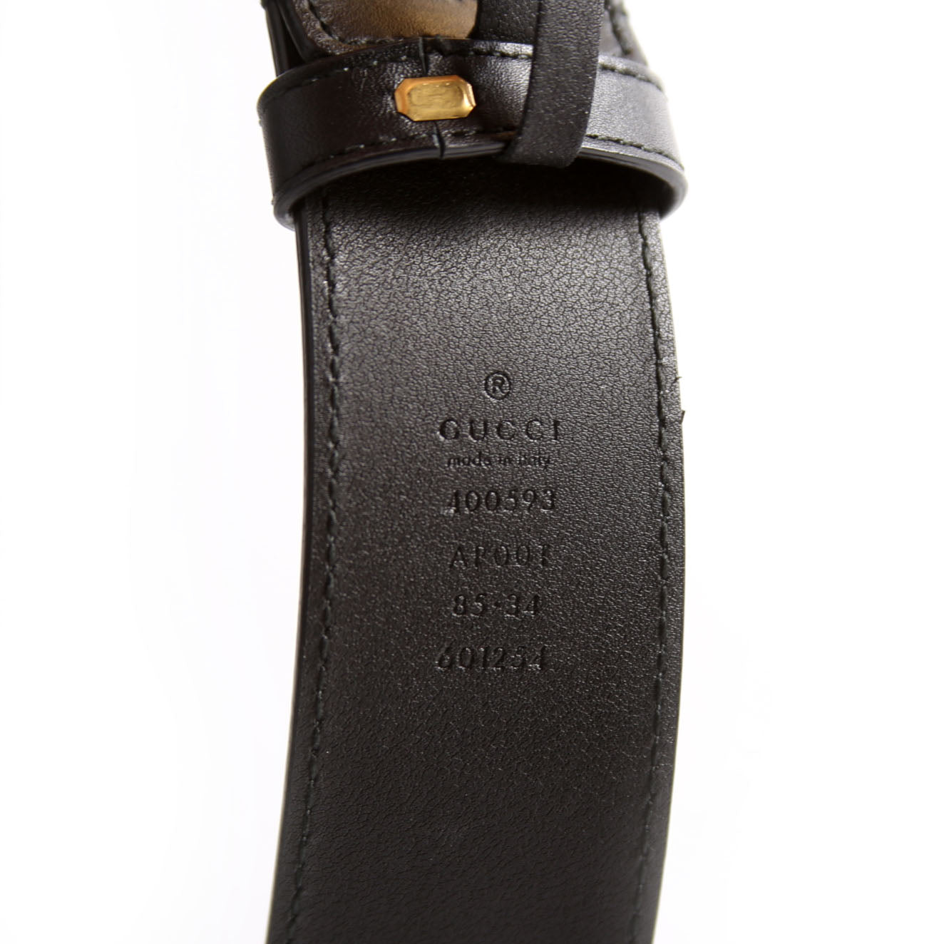 400593 Marmont GG Leather Belt Size 85/34 Black