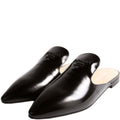 Logo Pointed Toe Mules Size 40 Black