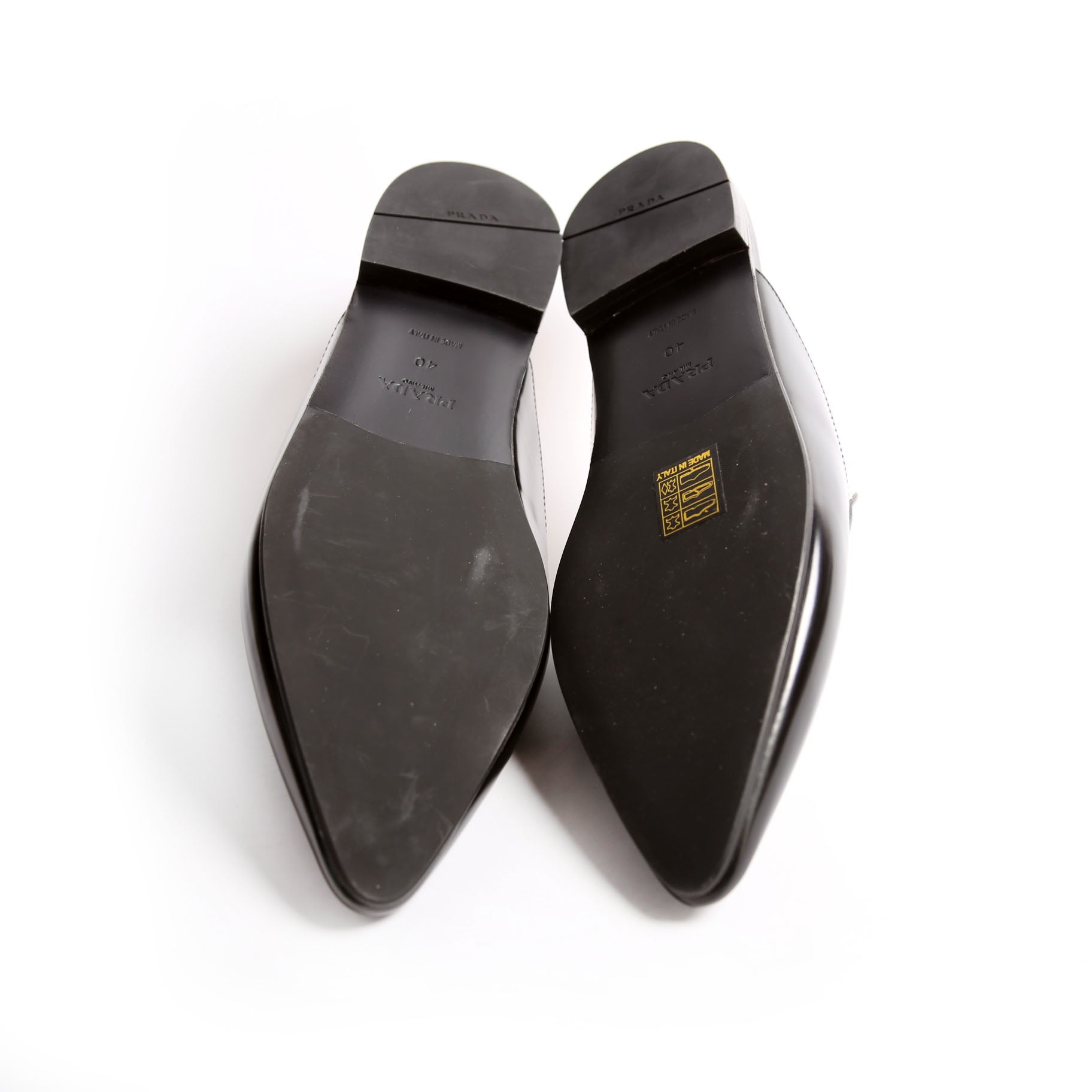 Logo Pointed Toe Mules Size 40 Black