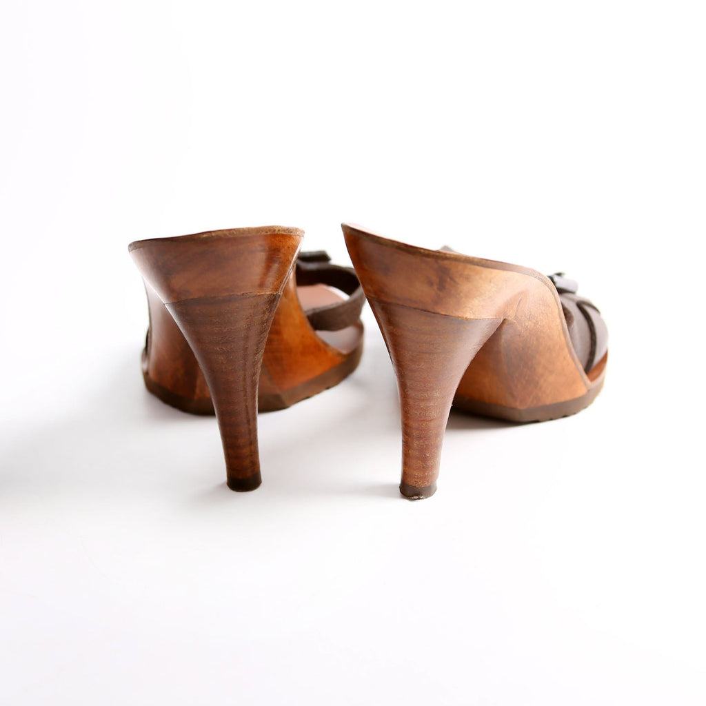 Buckle Leather Mules Size 37