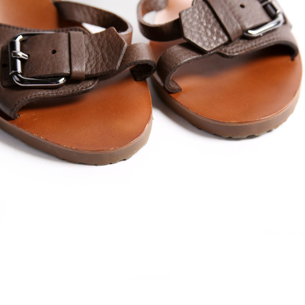 Buckle Leather Mules Size 37