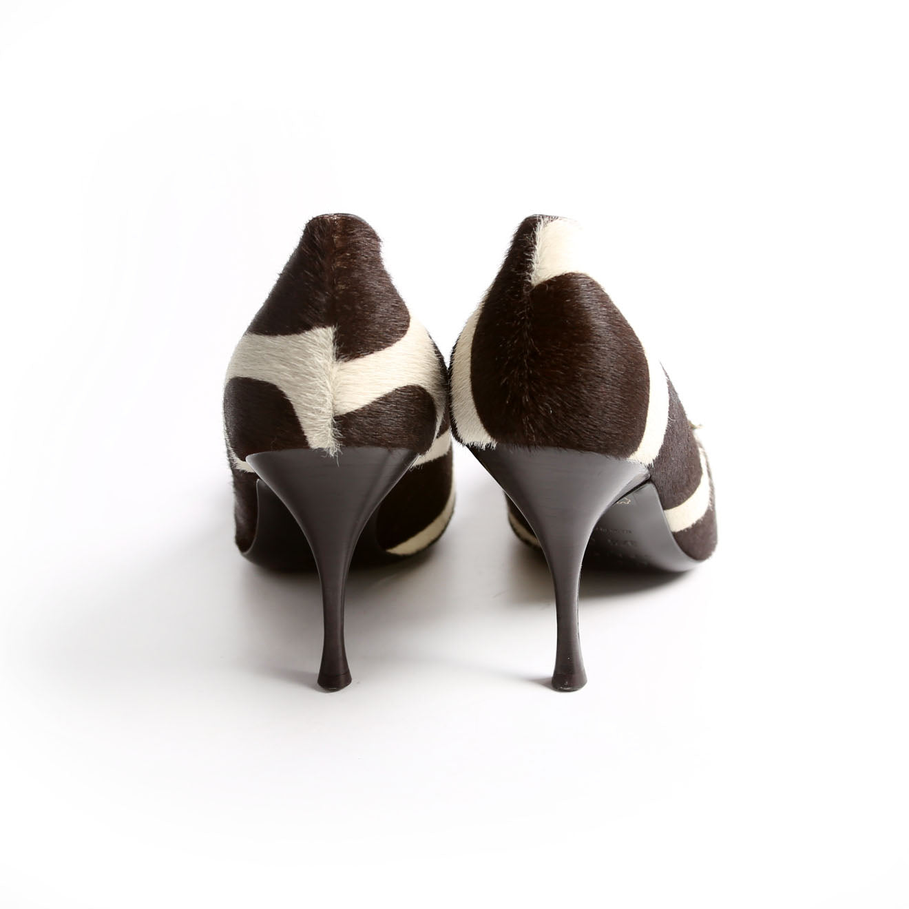 Pony Hair Round Toe Pumps Size 37.5